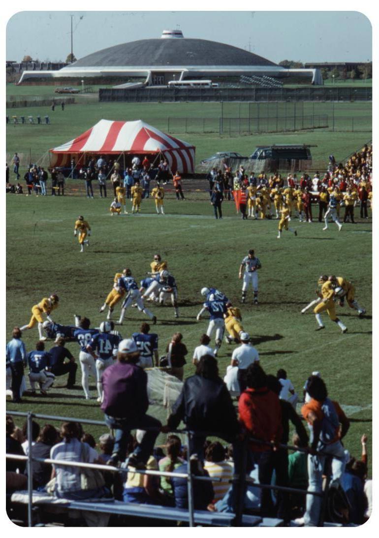 The GV Football team plays in their first Homecoming game in 1978